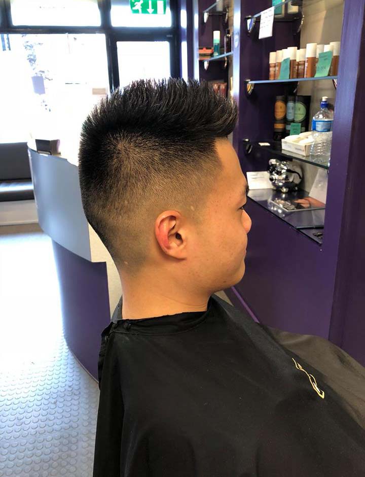 Mens haircut side view